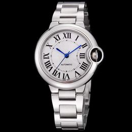 Luxuriöse automatische mechanische Damenuhren, importiertes Uhrwerk, Diamant, komplett aus Edelstahl, saphirbeständig, 33 mm, Designeruhr M257b