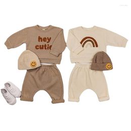 Clothing Sets 2023 Spring Fashion Baby Kids Girl Boy Clothes Set Born Sweatshirt Pants Suit Outfit Costume Accessories