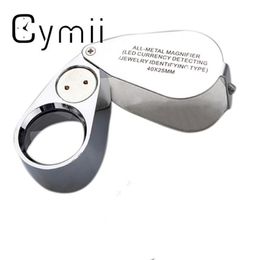 Cymii Watch Repair Tool Metal Jeweller LED Microscope Magnifier Magnifying Glass Loupe UV Light With Plastic Box 40X 25mm288A