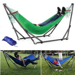 Portable Folding Steel Pipe Sleeping Swing Hammock Stand Bag Kit Set Garden Outdoor Hunting Camping Furniture 250KG2564