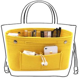 Obag Felt Cloth Inner Bag Women Fashion Handbag Multi-pockets Cosmetic Storage Organizer Bags Luggage Bags Accessories295F