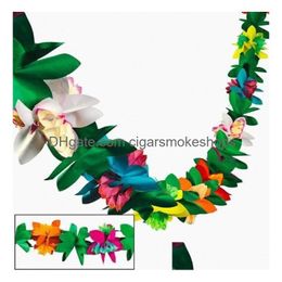 Banner Flags Novelty Colorf Tissue Flower Garland For Luau Party Summer Beach Decoration Hawaii 3 Metres Paper Garlands 300Cm Drop Del Dhqzs