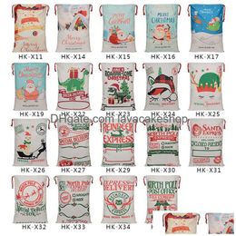 Christmas Decorations Bag Dstring Bags Large Size Santa Sacks Party Favor Supplies Canvas Bagxmas Drop Delivery Home Garden Festive Dhq4T