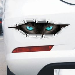 Car Stickers 3D Cars Sticker Eye Vehicle Decor Mens Eyes Peek Beautif Woman Animal Decal Ornaments Drop Delivery Mobiles Motorcycles Dhz2H