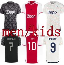 23 24 Soccer Jerseys TADIC BROBBEY BERGHUIS black Kit KLAASSEN BROBBEY BERGWIJN CRUYFF men kids home away football shirt S-XXL