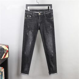 New Design Style Mens Slim-leg Jeans Designer Jeans Lightweight AM Mens Casual Solid Classic Straight Denim Designer Jeans Size 291959