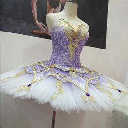 Stage Wear Professional 12 Layers Custom Size Women Adult Ballet Dance Performance Tutu Dress Purple