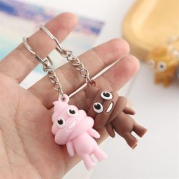 New Cute Spoof Poop Funny Three Dimensional Personality Keychain Pendant Charm Jewelry Key Chain Ring Accessories237Z