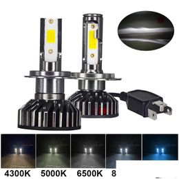 Car Fog Lights Light 12V Headlight H4 Led 3000K 4300K 5000K 6500K 8000K 25000K 9005 9006 Leds Bb Drop Delivery Mobiles Motorcycles L Dh6En