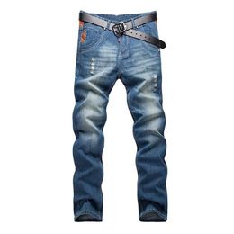 Men's Jeans 2021 Slim Fit Spring Autumn Retro Blue Stretch Fashion Pockets Desinger Men Fashions Casaul Man Brand HOWDFEO304p