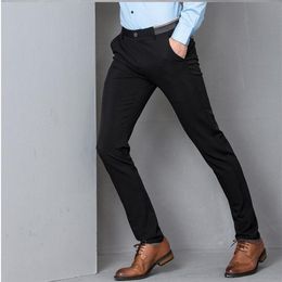 Black Stretch Skinny Dress Pants Men Party Office Formal Mens Suit Pencil Pant Business Slim Fit Casual Male Trousers259S