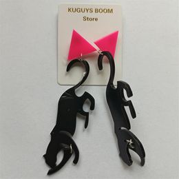 cute acrylic fashion animal black Panther dangle earrings come in for womens Jewellery accessories245G