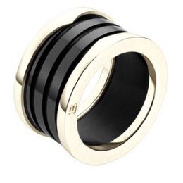 fashion titanium steel love ring silver rose gold ring for lovers white black Ceramic couple ring For gift301C