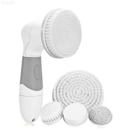 Electric Face Scrubbers New Facial Cleansing Brush Sonic Vibration Mini Face Cleaner Silicone Deep Pore Cleaning Electric Waterproof Massage with 4 Head L230920