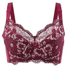 Bras 34 36 38 40 42 44 46 48 B C D E F G H BAICLOTHING Big Size Womens Full Coverage Underwire Lace Floral Embrodiery Bra Lingerie293Z