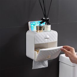 Toilet Roll Holder Waterproof Paper Towel Holder Wall Mounted Wc Roll Paper Stand Case Tube Storage Box Bathroom Accessories Y2001271g
