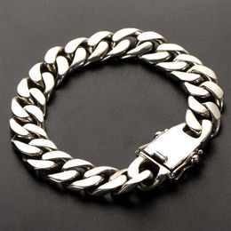 925 sterling silver Trendy Jewellery simple individual wild thick men's bracelet Vintage Men and Women Couple Bracelet Shi245g