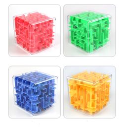 Giocattoli Labirinto Trasparente Forma Quadrata Magica Giocattolo Anime Cubo 3x3 ABS Cubo Magico Intelligente Regalo Di Natale Giocattolo Per Bambini Piccolo Giocattolo Di Plastica Labirinto Corridore Cubo Labirinto