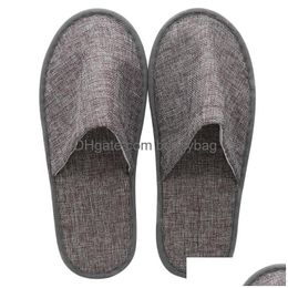 Disposable Slippers 1 Pairs Comfortable Linen El Travel Spa Casual Uni Home Guest Anti Slip Drop Delivery Garden Hotel Supplies Bath Dhv9A