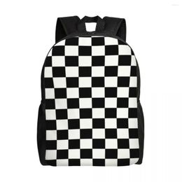 Backpack Custom Classic Checkerboard Women Men Casual Bookbag For School College Chess Board Bags