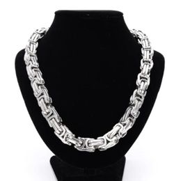 6 8 12 15mm High Quality Stainless Steel Silver Colour Srong Handmade Byzantine Box Link Chain Men's Necklace Or Bracelet 1PCS313y