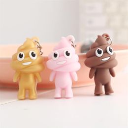 New Cute Spoof Poop Funny Three Dimensional Personality Keychain Pendant Charm Jewellery Key Chain Ring Accessories244l