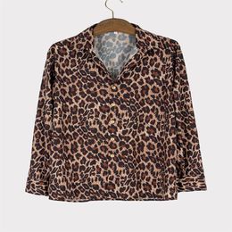 Leopard Print Shirt Men Lapel Collar Long Sleeve Party Street Style Camisa Stylish Chic Leisure257u