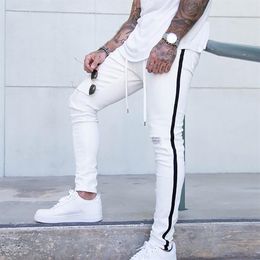 KANCOOL 2020 Men's Hip-hop Hole Ripped Pants Fashion Jeans Slim Men Jeans Big Size Brand Skinny Stretch Slim Fit Pants240d