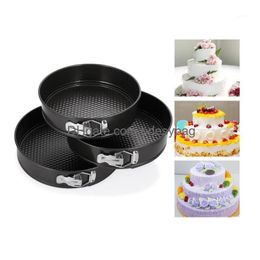 Cake Tools Nonstick Spring Pans Bakeware Round Shape Moulds Removal Bottom Bake Cooking Circle Mould Decoration Baking Drop Delivery Hom Dhkjf