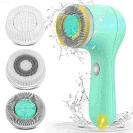 Electric Face Scrubbers ETEREAUTY Electric Waterproof 3-in-1 Facial Cleansing Brush Face Clean Device Skin Care for Travel L230920