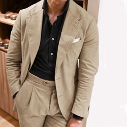 Men's Suits Single-breasted Luxury For Men Lapel Full Casual Suit Blazers Customizable Elegant Social Modern Fashion Blazer