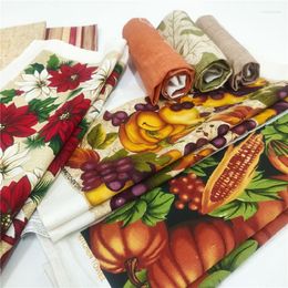Tea Napkins 1Pc 38x60cm Thin Cotton Fruit Vegetable Flower Printed Towel Kitchen Cleaning Tool Food Cover Cloth