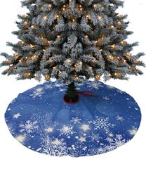 Christmas Decorations Snowflake Blue Tree Skirt Xmas For Home Supplies Round Skirts Base Cover