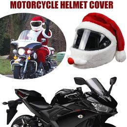 Santa Cycling Helmet Cover Christmas Motorcycle Helmet Covers Full Face Safe Hat Santa Claus Racing Cap Merry Christmas Decoration Gift Q573