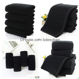 Bath Towel Black Large Cotton Thick Shower Face Towels Home Bathroom El Adts Badhanddoek Toalha De Banho Serviette Bain Drop Delivery Dhand