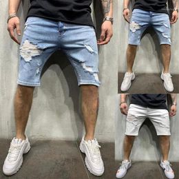 2020 Short Jeans Men's Zipper Pocket Denim Pants Cotton Multi-pocket Shorts Ripped Jeans Fashion Pant Men Clothing1211n