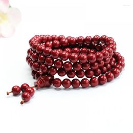 Link Bracelets Authentic Cinnabar Purple Gold Sand Bracelet 8mm108 PCs Buddha Beaded Necklace