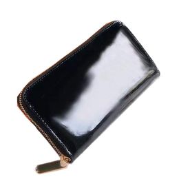 Wallets shinny patent leather embossing long coin Purse women Designer Bags Card Holder women zipper Purses Fashion mens wallet Wh2068