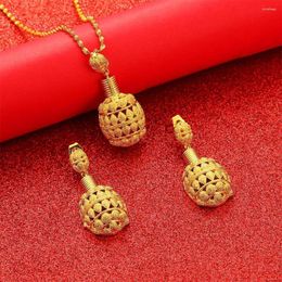 Necklace Earrings Set African Gold For Women Ethiopian Pendant Middle Eastern Arab Wedding Ornaments