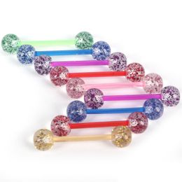 Tongue Rings 30Pcs Mixed Color Ball Navel Nipple Barbell Bars Piercing Women Shiny Fashion Body Jewelry Drop Delivery Dhgarden Dhvoz