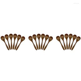 Coffee Scoops Small Wooden Spoons 18 PCS 5.3 Inch Natural Soup Bamboo Wood Spoon For Eating Handmade Condiments Mixing Serving