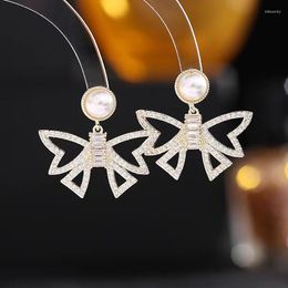 Dangle Earrings EYER Fashion Jewellery Zircons Aesthetic Brazilian Cubic Zirconia Pearl Party Brands Drop For Women 2023 Luxury