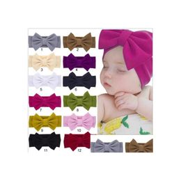 Hair Accessories Mti Colours Ins Lovely Big Bow Headbands Candy Colour Fashion Kids Baby Children Hairband Ship Drop Delivery Maternity Dheey