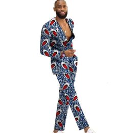 Men's Suits Blazers Trendy Casual Suit BlazersTrousers Colorful Print Festive Clothes African Wedding Male Outfits 230915