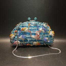 Evening Bags XIYUAN Women Crystal Stones bags Blue Party Handbag Wedding clutch Bag Purse Diamond Clutches Bridal Handbags 230915