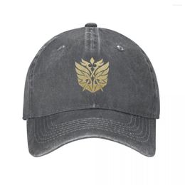 Berets Knights Of Favonius Gold Logo - Genshin Impact Baseball Cap Denim Hats Casquette Hip Hop Cowboy Hat For Men Women