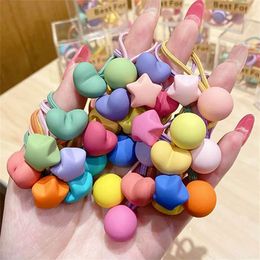 10PCS/Set Frosted Geometric Hair Rope Candy Colors Elastic Rubber Bands Girls Ponytail Holder Hairpin Headwear Accessories