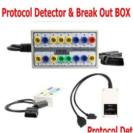 Diagnostic Tools Obdii Breakout Box Obd Obd2 Protocol Detector Car Test Break Out-Box Drop Delivery Mobiles Motorcycles Vehicle Dhjsq