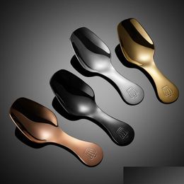 Spoons Gold Crown Handle Stainless Steel Short Soup Ice Cream Dessert Spoon Cutlery Home Restaurant Kitchen Dining Flatware Tableware Dhaiv