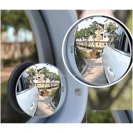 Other Exterior Accessories 2Pcs/Lot Car Blind Spot Mirror 360 Rotating Safety Wide Angle Rearview Mirrors Parking Round Convex Drop Dhzlw